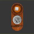 Wooden Tray Featuring Ashtray Cigar And Glass With Ice Cube