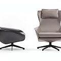 Modern Office Chairs Black and Light Gray Padded Seats Armrests Swivel Five Star Base Design