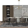Modern Dining Table and Chair Combination Simple Dining Table and Chair Combination 3d model