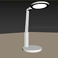 Modern White Desk Lamp With Adjustable Arm And Round Light Head 3d model
