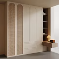 Elegant Modern Wardrobe Design With Perforated Panels Drawers And Open Shelves