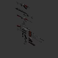 Assorted Weapons Collection Featuring Pistols Rifles Magazines Wooden Grips And Metal Parts