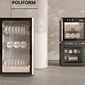 Modern Kitchen Appliances With Glass Doors Utensil Storage Digital Display And Time Function