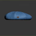 Blue Knit Beret with Red Label Detail Fashion Accessory for Daily Wear