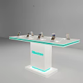 Hisense Mobile Phones Display Shelf With Modern White Design For Retail Exhibition