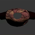 Creative Pink Red T-shirt With Dark Red Sleeves And Crack Texture Eye Mouth Patterns