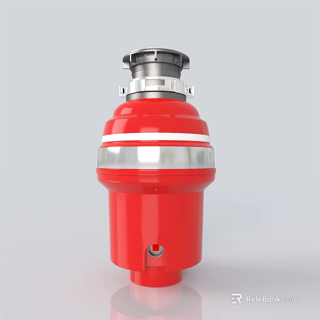 Modern Red Kitchen Appliance With Silver Ring And Efficient Design 3d model