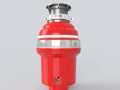 Modern Red Kitchen Appliance With Silver Ring And Efficient Design 3d model