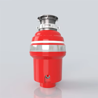 Modern Red Kitchen Appliance With Silver Ring And Efficient Design 3d model