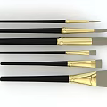 High Quality Art Supplies Paintbrushes With Black Handles And Gold Ferrules