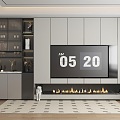 TV background wall full wall TV cabinet TV cabinet ornaments 3d model