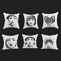 Artistic Black and White Pillows With Female Portrait Designs For Home Decor