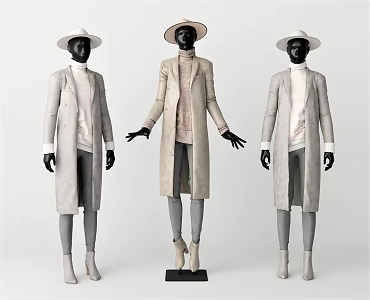Modern Model Male Model Long Sleeve Shirt Hat Sweater Pants Shoes 3d model