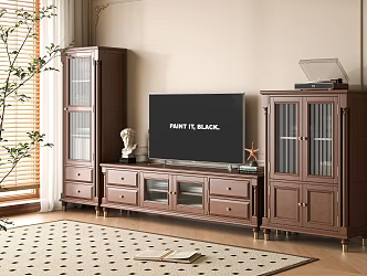 American Style TV Cabinet Storage Cabinet Side Cabinet Finished TV Cabinet Floor TV Cabinet 3d model