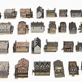Various Style Detached Houses With Diverse Designs And Colorful Exteriors Arranged Together