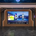 Stylish KTV Lounge Interior With Starry Sky Ceiling Large Screen Comfortable Sofas And Coffee Tables 3d model