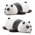 Cute Black And White Panda Plush Toy With Soft Material And Lying Position