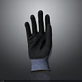 Black and Blue Protective Work Gloves Featuring Full Finger Design And Comfortable Knitted Wrist 3d model