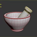 White Marble Mortar and Pestle with Smooth Surface for Household Kitchen Spices Grinding Tool