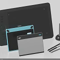 Various Sizes Drawing Tablets In Black Blue Silver With Styluses And Pen Holder