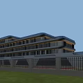 Modern Industrial Factory Building With Glass Curtain Walls Trees Lawns And Landscaped Surroundings