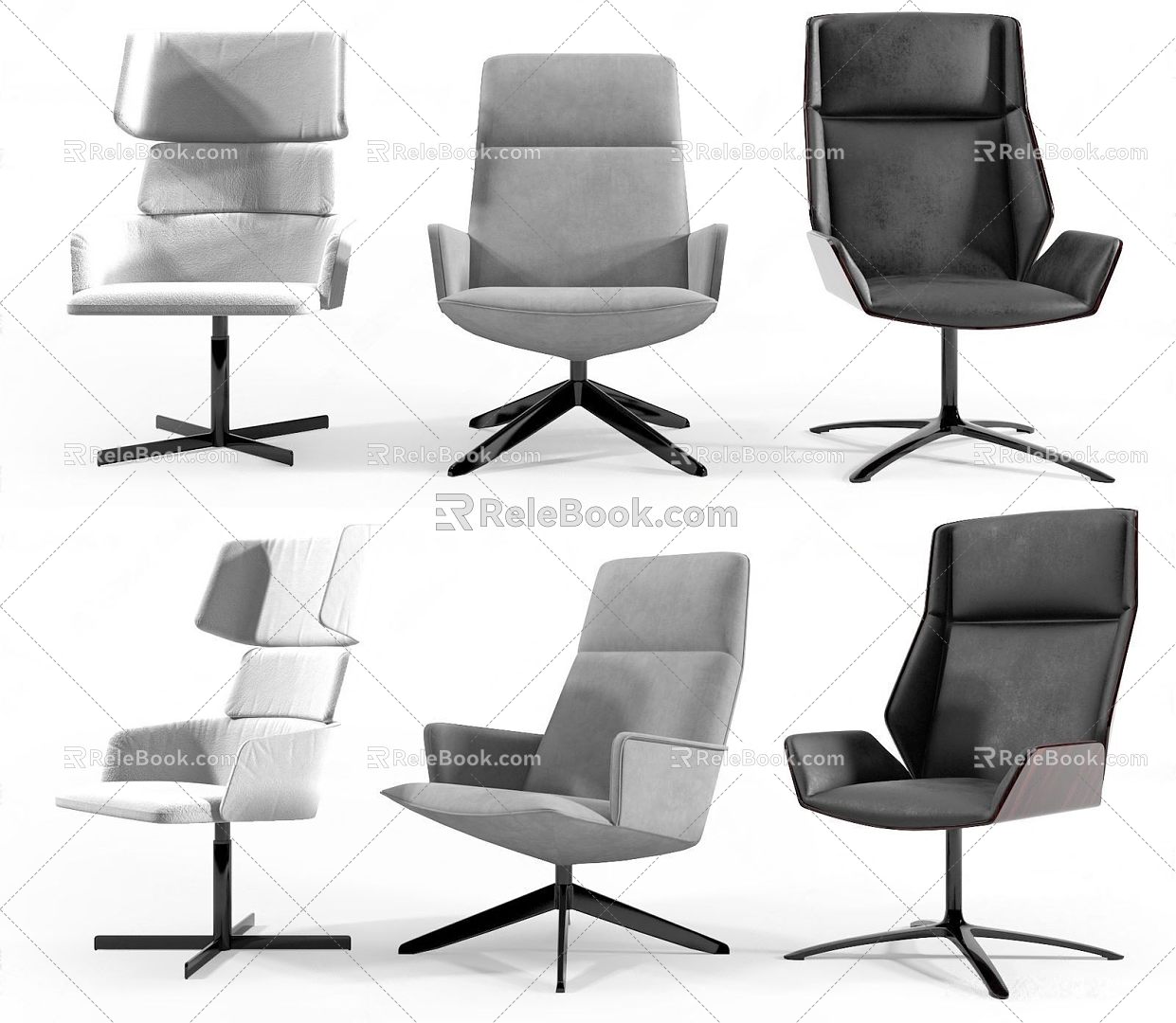 Modern office chair combination 3d model