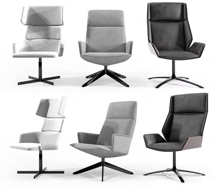 Modern Office Chair Collection With Ergonomic Design And Multiple Color Options 3d model 