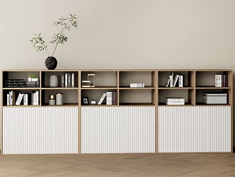 Modern Low Bookcase Side Cabinet 3d model