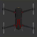 Black Red Quadcopter Drone With Four Propellers And Sleek Fuselage Design 3d model