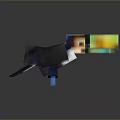 Pixel Art 3D Toucan Character With Colorful Beak And Feather Details