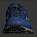Blue Running Shoes With Mesh Upper White Sole And Lace Up Design