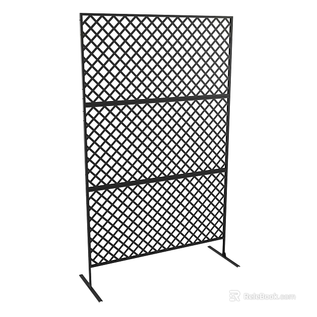 Black Metal Flower Stand With Three Tier Grid Design For Outdoor Indoor Use 3d model 