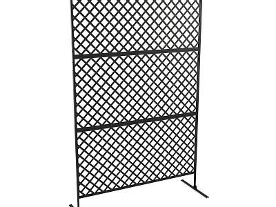 Black Metal Flower Stand With Three Tier Grid Design For Outdoor Indoor Use 3d model