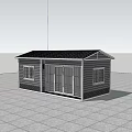 Modern Single Family House With Gray White Exterior Dark Roof Sliding Glass Doors And Windows