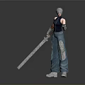 3D Futuristic Mechanical Character With Sword Helmet Mechanical Leg And Standing Pose
