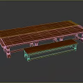 Long Red Solid Wood Table and Bench Set with Traditional Design