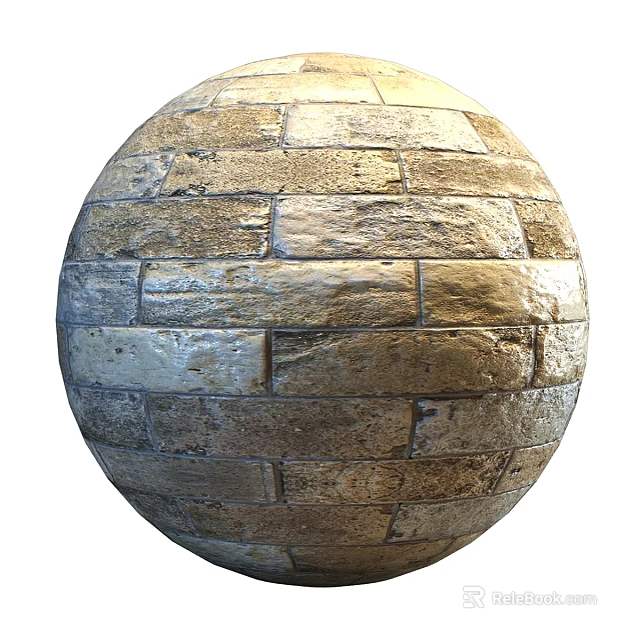 Brick Spherical Component Structure Design With Textured Surface And Layered Patterns 3d model 