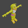 Colorful 3D Cartoon Character With Green Eyes Pink Outfit And Outstretched Arms