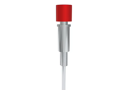 Industrial Component With Red Top Silver Threaded Metal Rod And Cylindrical Structure 3d model