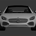 Silver Mercedes Two Door Sports Car With Black Roof And Red Brake Calipers