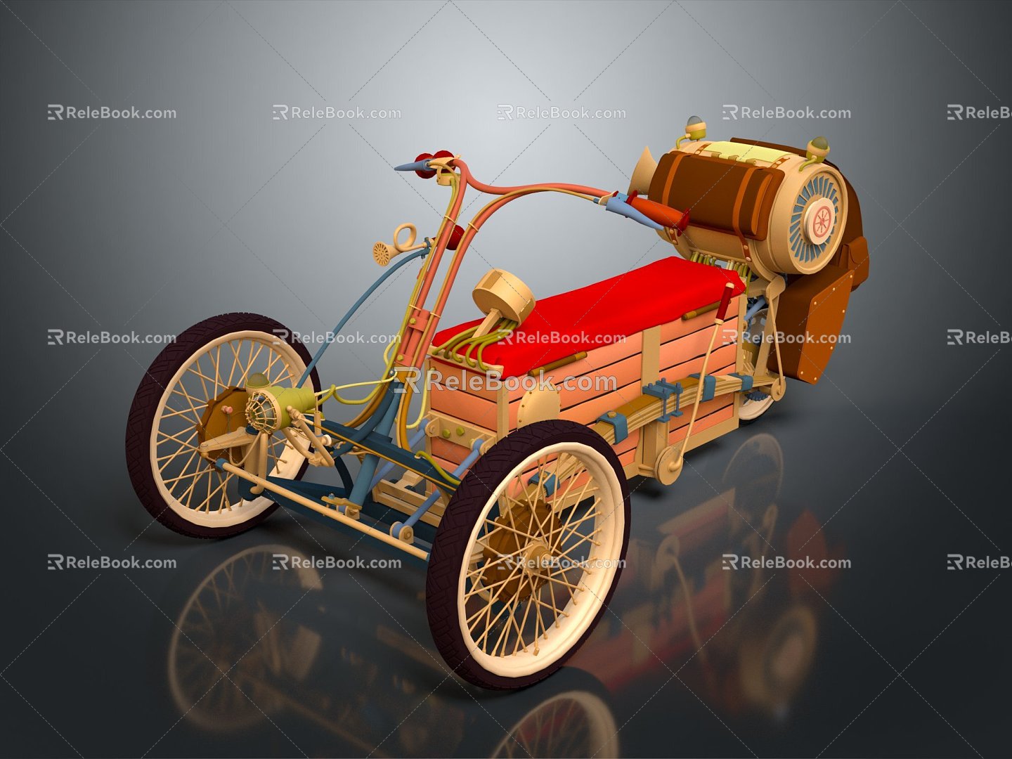 Retro steam locomotive novelty locomotive locomotive steam car 3d model