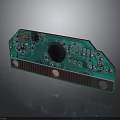 Green Printed Circuit Board With Electronic Components And Sensor For Devices