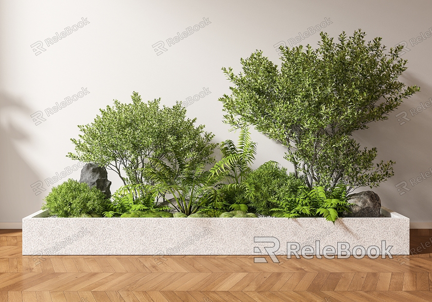 Modern Indoor Landscape Plant Pile Green Plant Landscape Green Plant Courtyard Green Plant Courtyard Small Landscape Green Plant model