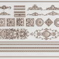 European-style Carved Line Carved Roman Column Plaster Line Corner Column 3d model