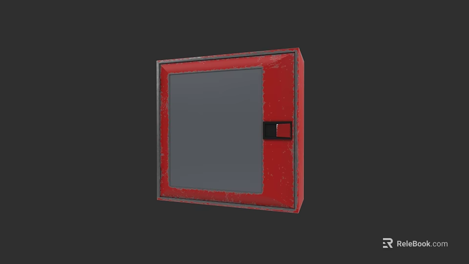 Red Enclosed Fire Safety Equipment Cabinet Wall Mounted For Emergency Use 3d model 