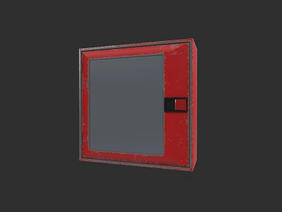 Red Enclosed Fire Safety Equipment Cabinet Wall Mounted For Emergency Use 3d model