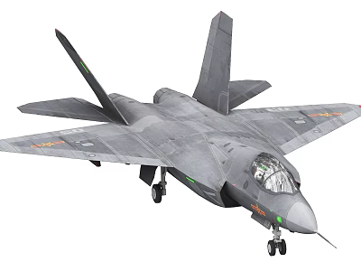 Modern Gray Fighter Jet With Sleek Aerodynamic Design And Retractable Landing Gear 3d model