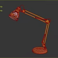 Orange Desk Lamp With Adjustable Arm And Stable Base For Home Office 3d model