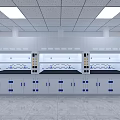 Modern Laboratory Interior With Fume Hoods Lab Benches And Cabinets