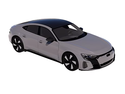 Silver Sedan Car With Black Roof Sleek Design And Modern Exterior Black Wheels 3d model